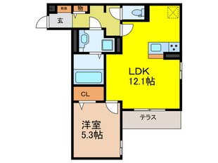 ル・コフレ深江橋の物件間取画像